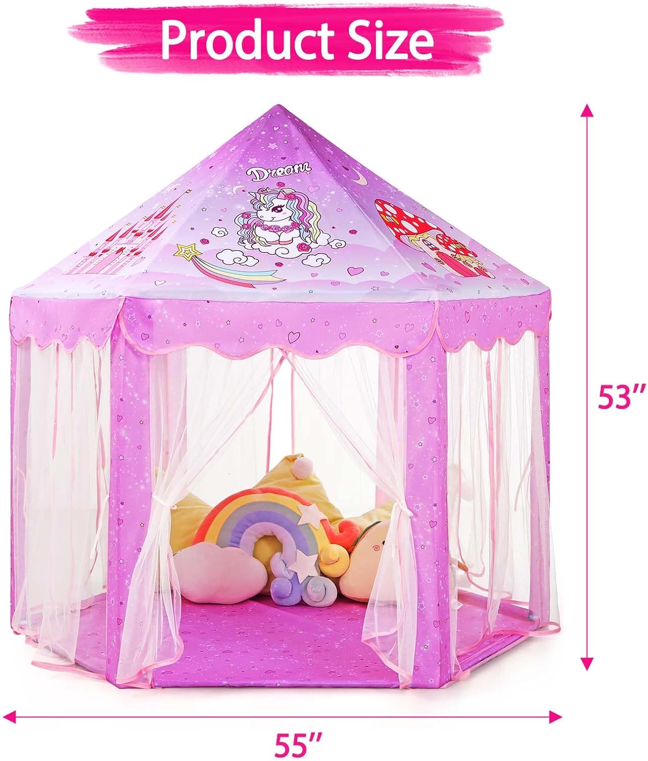 Monobeach Princess Tent Girls Large Playhouse Kids Castle Play